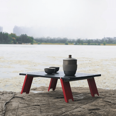 Table de jardin - MiniCampingTable™ - Noir et Rouge