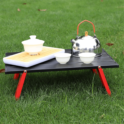 Table de jardin - MiniCampingTable™ - Noir et Rouge